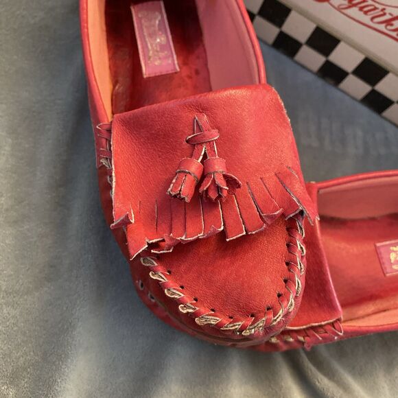 Vintage Sugar Babies Fuchsia Women’s Leather Slip On Shoes Size 7 1/2 with Box - Picture 2 of 16